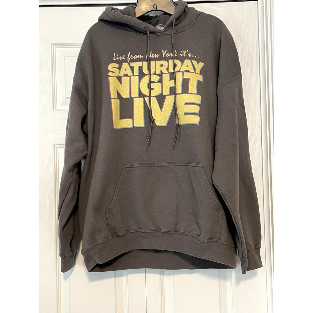 Saturday Night Live XL hoodie gray neon from New York SNL souvenir pullover OOP